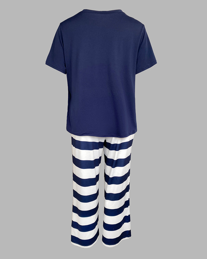 Nautical Dreams Women's Pajama Set | Soft Fabric & Anchor Design - Jamota