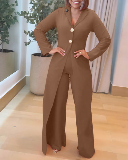 Stylish Wide-Leg Jumpsuit for Women | Comfortable & Versatile Fit - Jamota