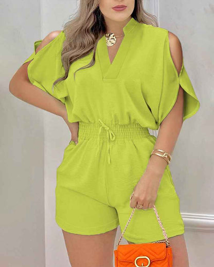Stylish Casual Women's Summer Romper with Adjustable Straps & Pockets - Jamota
