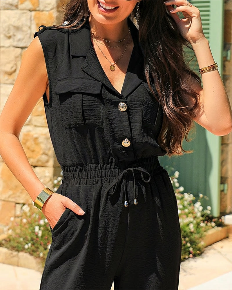 Stylish Comfortable Women's Jumpsuit with Pockets & Adjustable Straps - Jamota