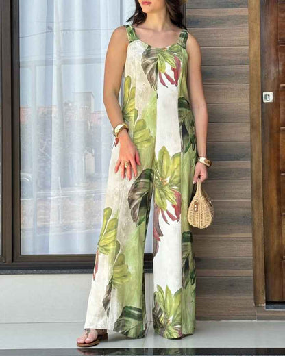 Chic Wide-Leg Jumpsuit for Women | Comfortable Fabric & Versatile Fit - Jamota