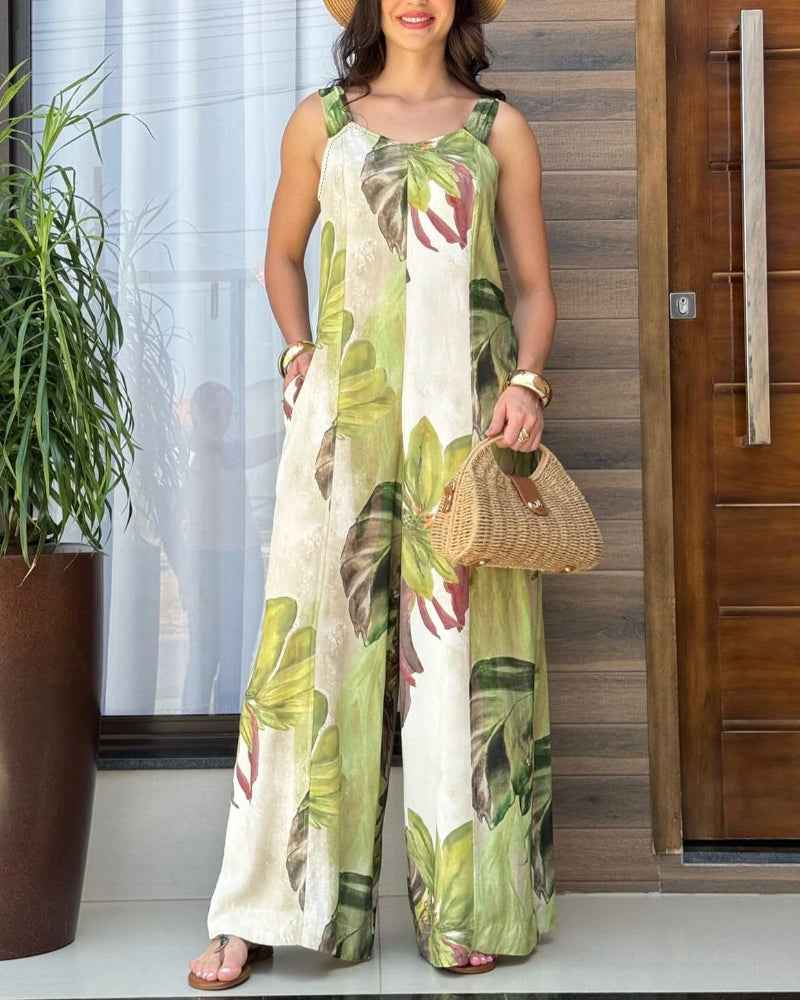 Chic Wide-Leg Jumpsuit for Women | Comfortable Fabric & Versatile Fit - Jamota