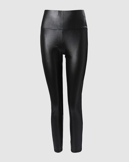 Chic High-Waisted Skinny Pants with Stretch Fabric and Pockets - Jamota