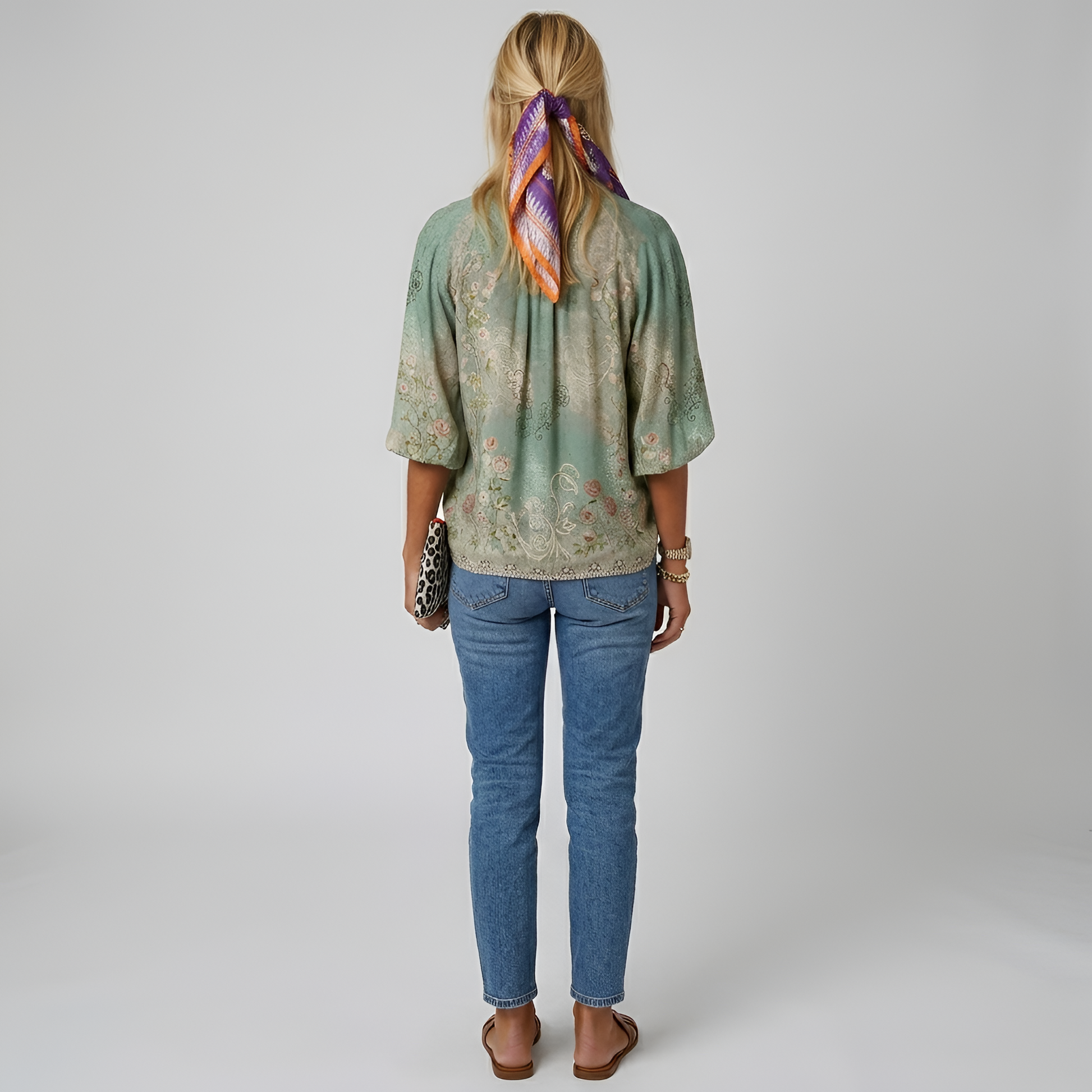 Floral Print Casual Blouse with Soft Fabric and Relaxed Fit - Jamota