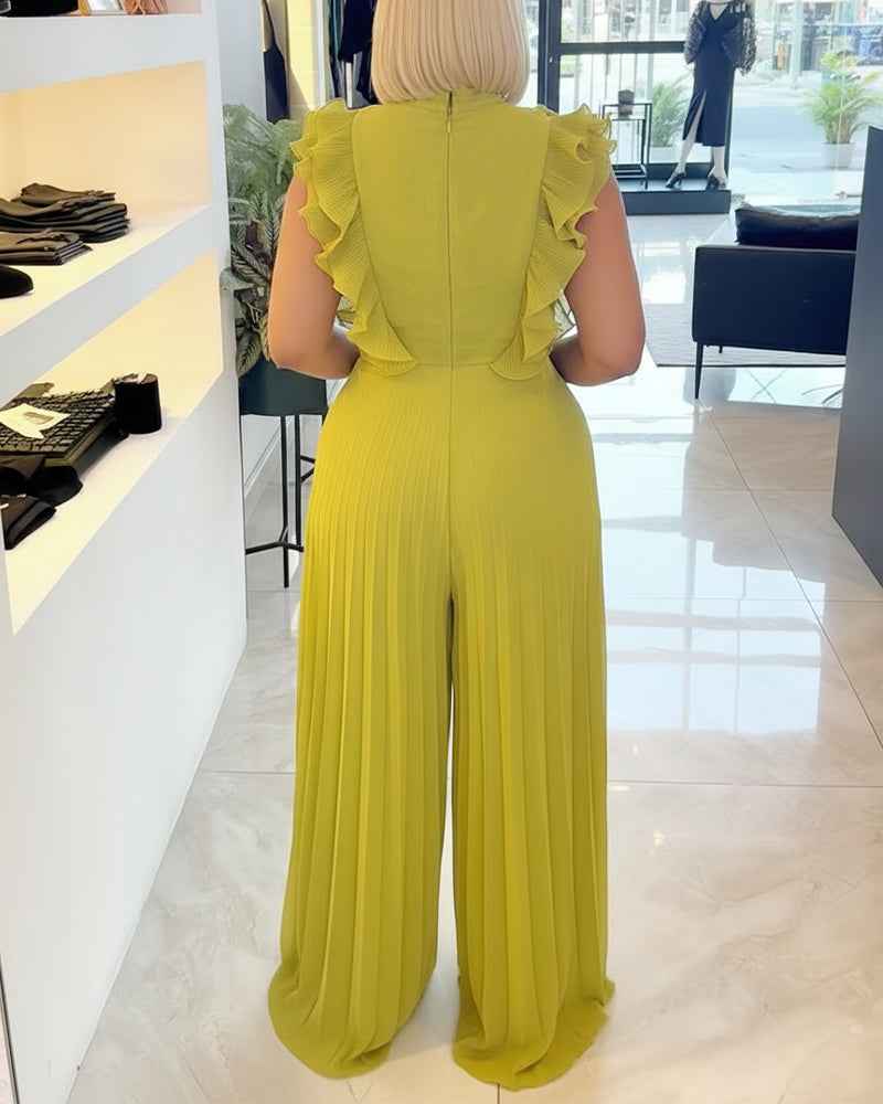 Elegant Lightweight Wide-Leg Jumpsuit with Pockets and Adjustable Stra - Jamota