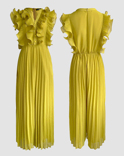 Elegant Lightweight Wide-Leg Jumpsuit with Pockets and Adjustable Stra - Jamota