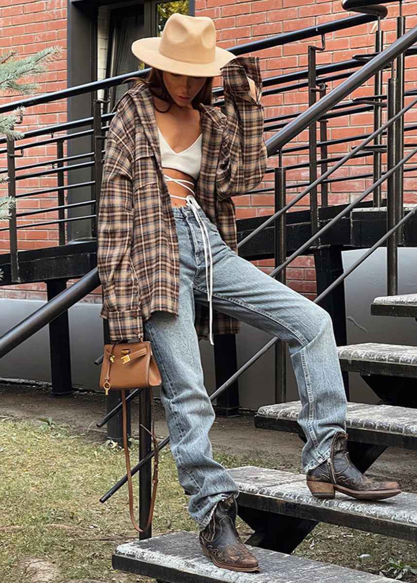 Cozy Oversized Plaid Shirt | Soft Cotton Blend | Relaxed Fit - Jamota