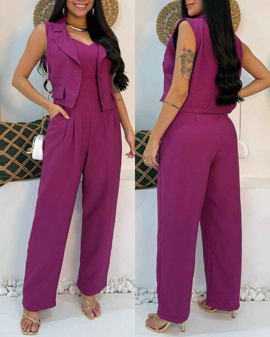 Chic Elegant Jumpsuit Set | Tailored Fit & Versatile Design - Jamota