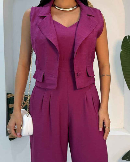 Chic Elegant Jumpsuit Set | Tailored Fit & Versatile Design - Jamota