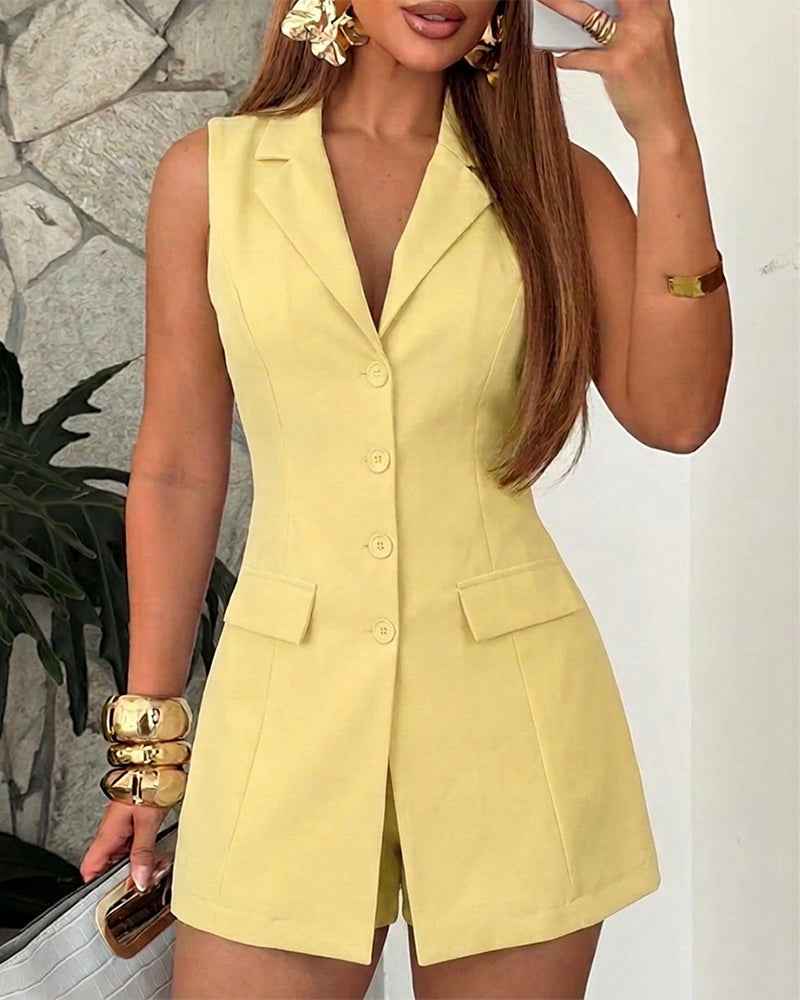 Elegant Chic Blazer Romper for Women | Tailored Fit & Versatile Design