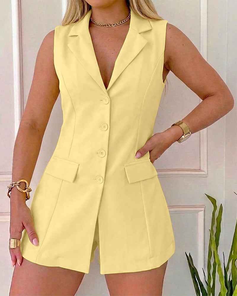 Elegant Chic Blazer Romper for Women | Tailored Fit & Versatile Design