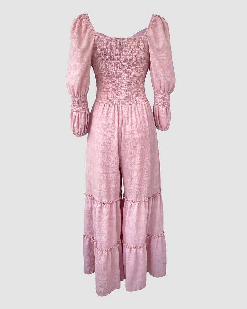 Elegant Wide-Leg Jumpsuit for Women with Pockets & Adjustable Straps - Jamota