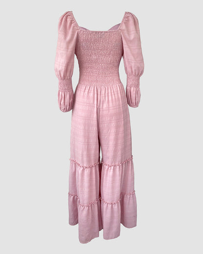 Elegant Wide-Leg Jumpsuit for Women with Pockets & Adjustable Straps - Jamota