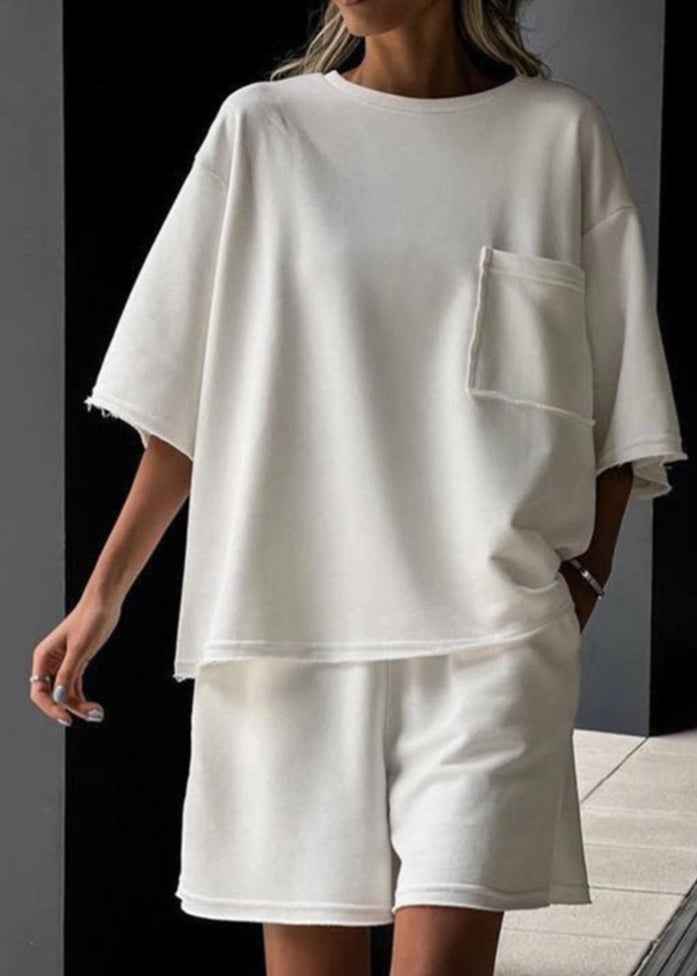 Relaxed Minimalist Women's Lounge Set with Soft Fabric and Comfortable - Jamota