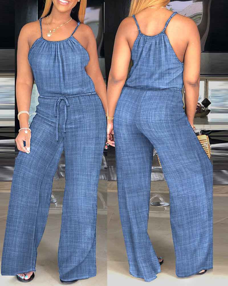Stylish Lightweight Summer Jumpsuit with Pockets & Adjustable Straps - Jamota