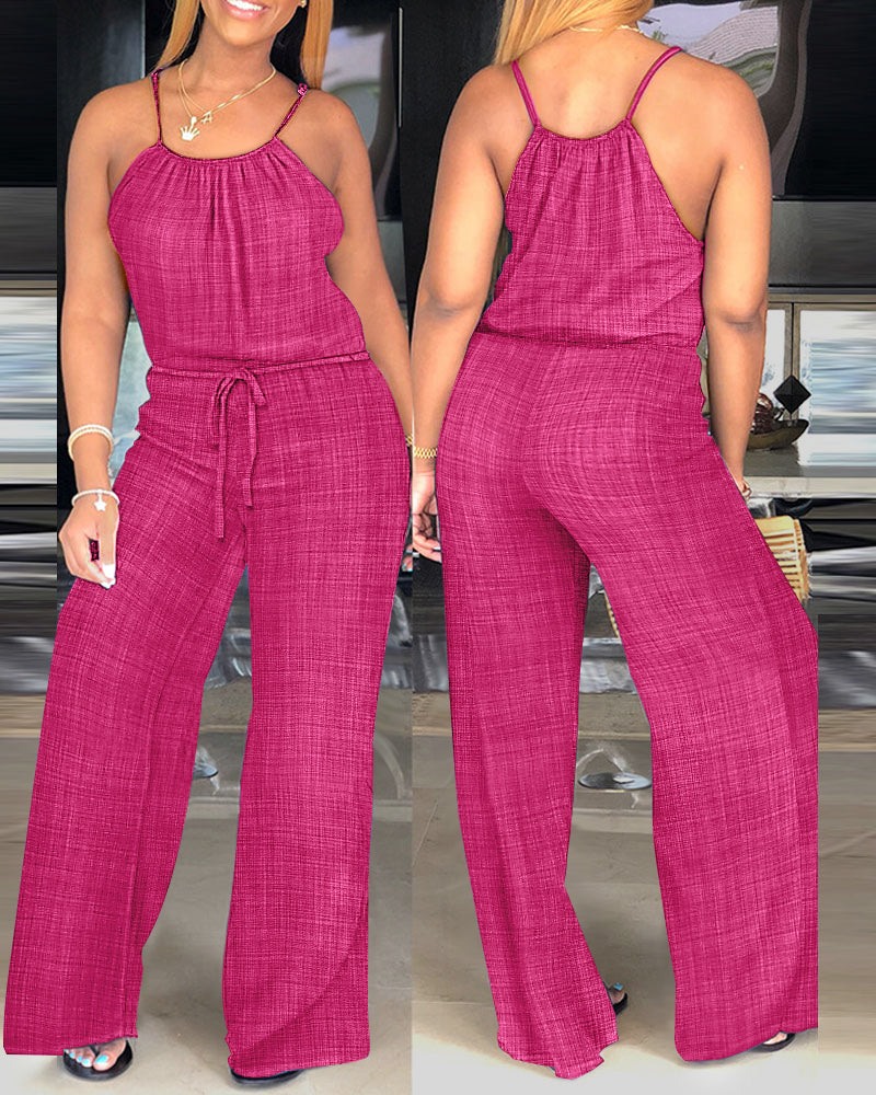 Stylish Lightweight Summer Jumpsuit with Pockets & Adjustable Straps - Jamota