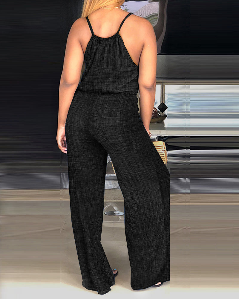 Stylish Lightweight Summer Jumpsuit with Pockets & Adjustable Straps - Jamota