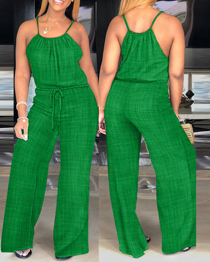 Stylish Lightweight Summer Jumpsuit with Pockets & Adjustable Straps - Jamota