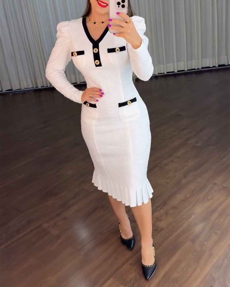Elegant Midi Formal Dress with Pockets and Sleeveless Design - Jamota