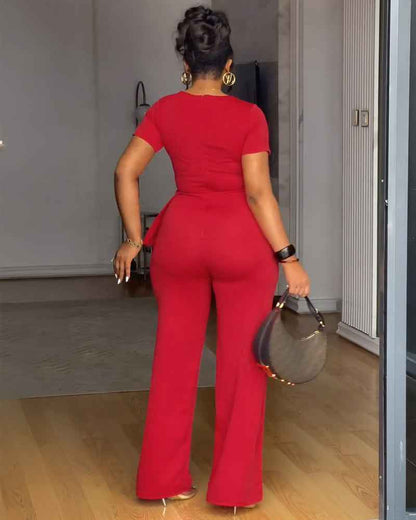 Stylish Elegant Wide-Leg Jumpsuit with Sleeveless Design for Spring - Jamota