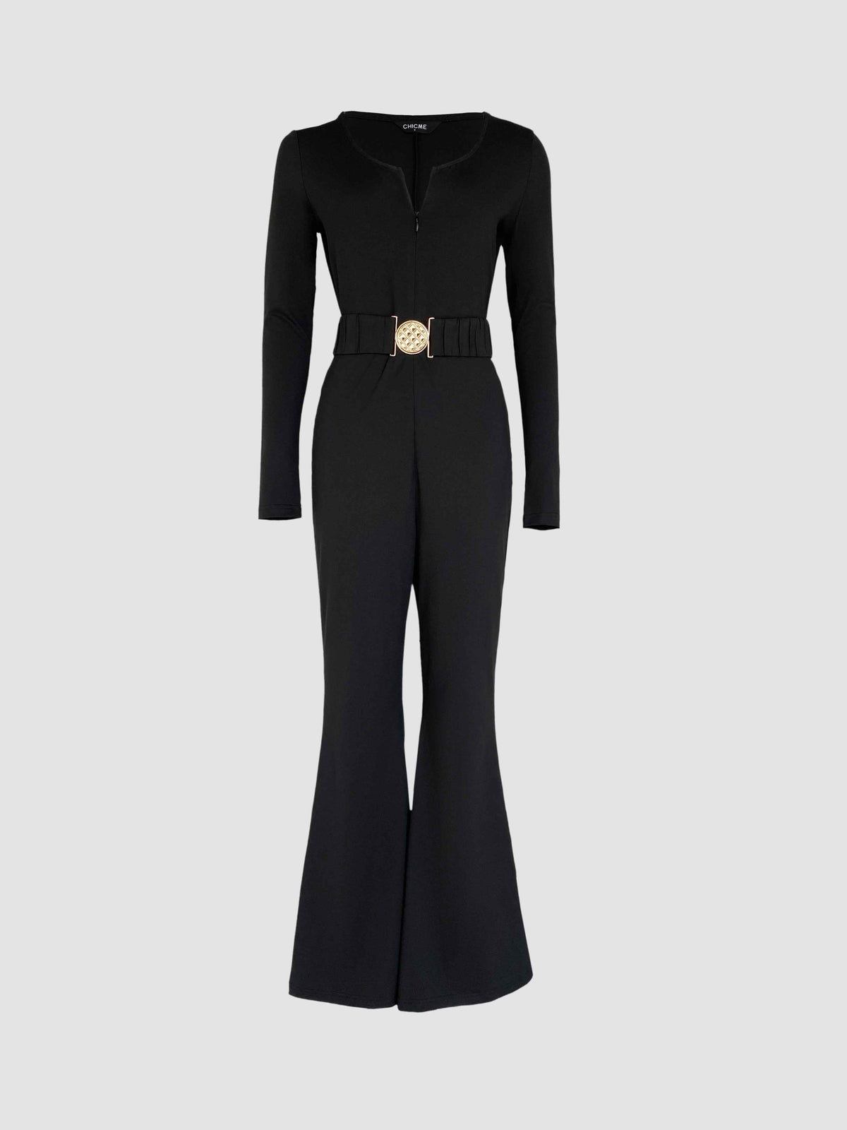 Stylish Slim Fit Flared Jumpsuit with Pockets and Adjustable Straps by Jamota One-Pieces Jumpsuits
