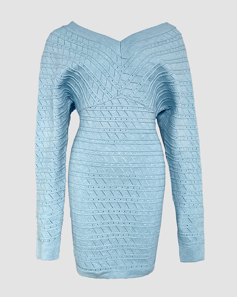 Elegant Chic V-Neck Bodycon Dress with Sleeveless Design & Stretch Fit - Jamota