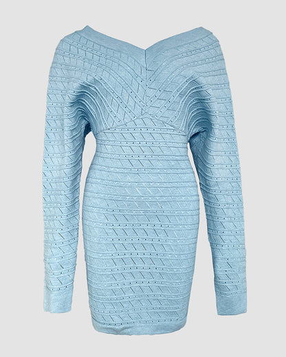 Elegant Chic V-Neck Bodycon Dress with Sleeveless Design & Stretch Fit - Jamota