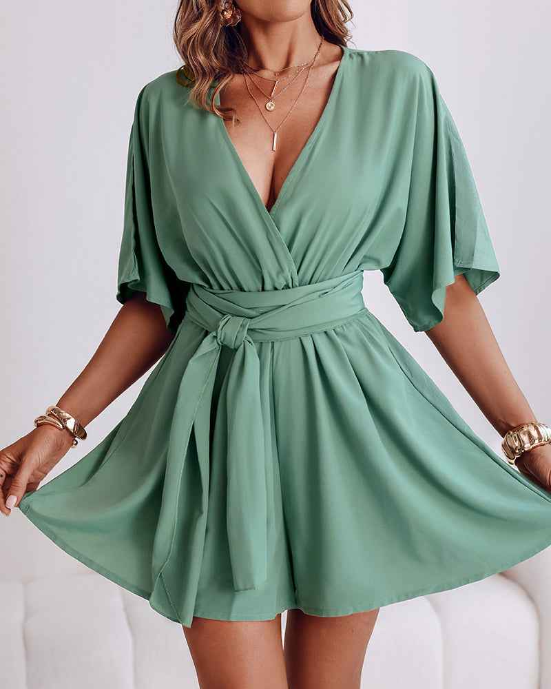 Charming Comfortable Romper with Soft Fabric and Adjustable Straps - Jamota
