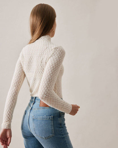 Chic Sheer Lace Blouse for Women with Elegant Detailing & Comfort Fit - Jamota