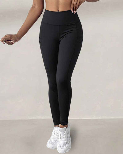 Cozy Fleece-Lined High-Waisted Leggings with Pockets for Comfort