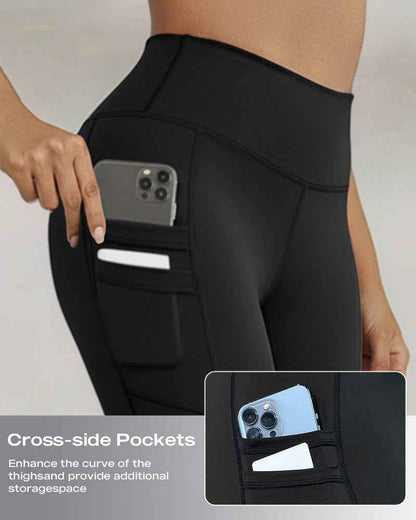 Cozy Fleece-Lined High-Waisted Leggings with Pockets for Comfort