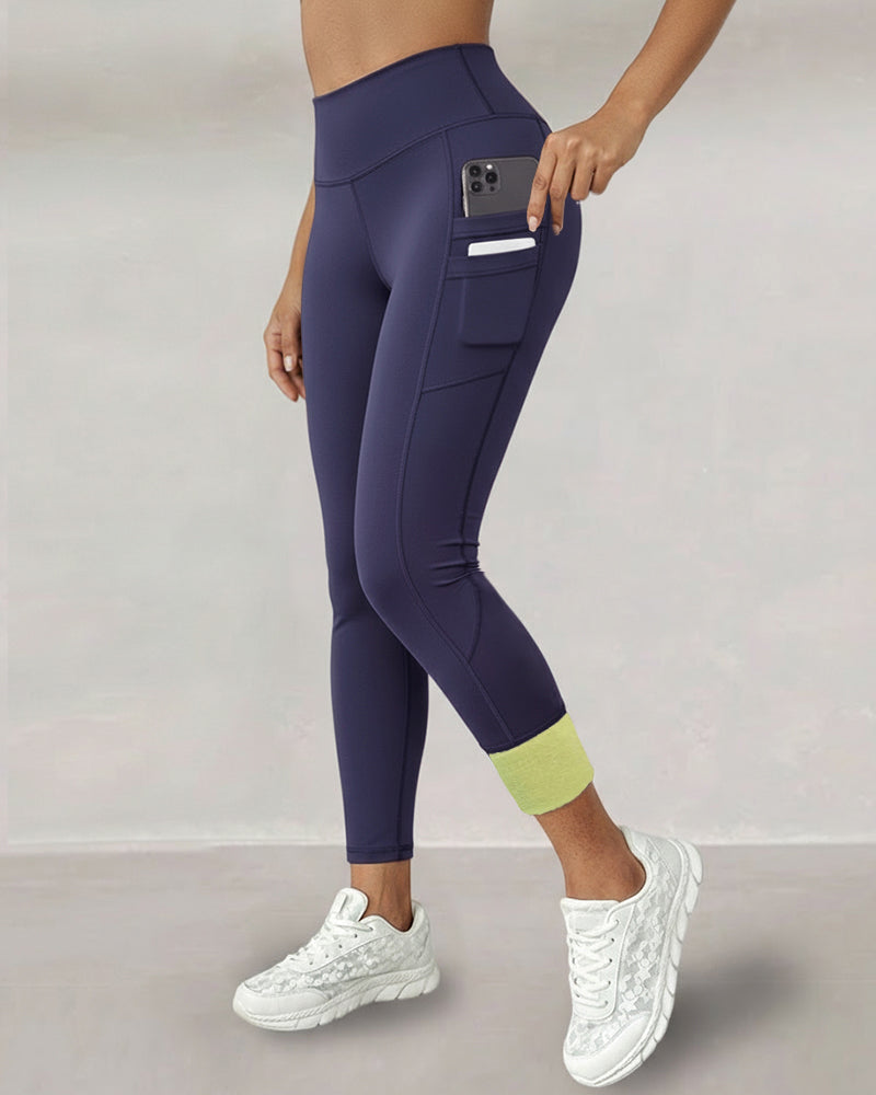 Cozy Fleece-Lined High-Waisted Leggings with Pockets for Comfort