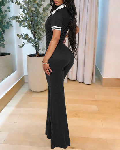Elegant Flared Leg Jumpsuit for Women | Comfortable Fit & Versatile St