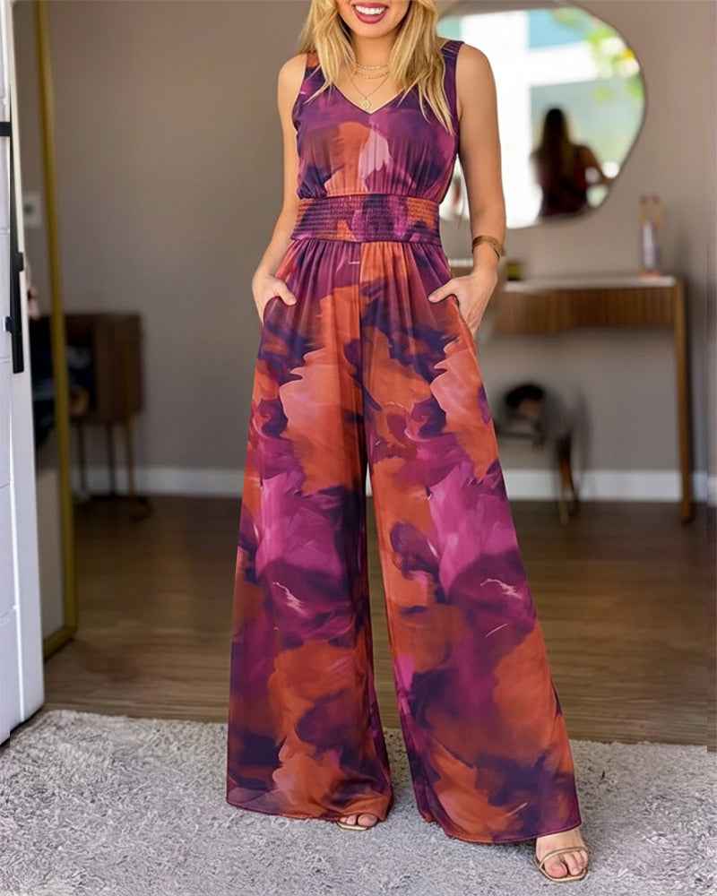 Elegant Tie Dye Women's Jumpsuit | Lightweight & Comfortable Fit