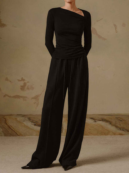 Chic Asymmetrical Women's Top with Elegant Design and Versatile Fit - Jamota