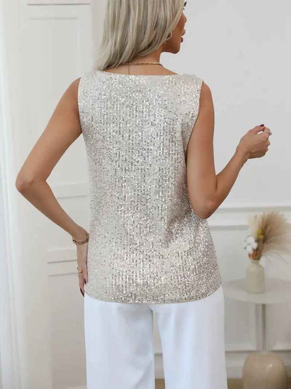 Elegant Shimmering Sequin Top with Comfortable Fit and Stylish Design - Jamota