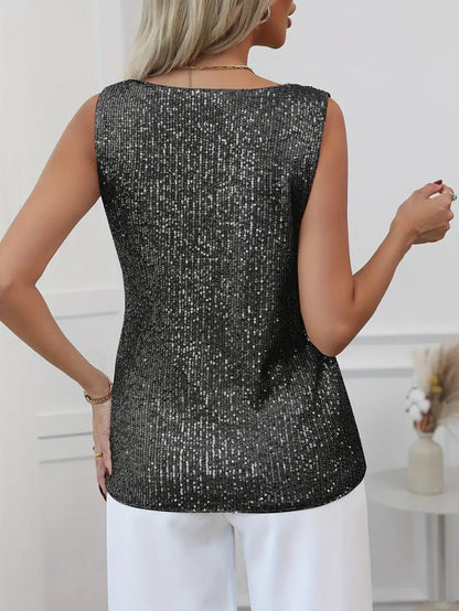 Elegant Shimmering Sequin Top with Comfortable Fit and Stylish Design - Jamota