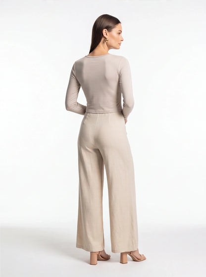 Chic Colorblock Wide-Leg Jumpsuit for Women | Elegant Design, Comforta by Jamota One-Pieces Jumpsuits