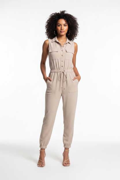 Stylish Comfortable Women's Jumpsuit with Pockets & Adjustable Straps by Jamota One-Pieces Women's Jumpsuits & Rompers