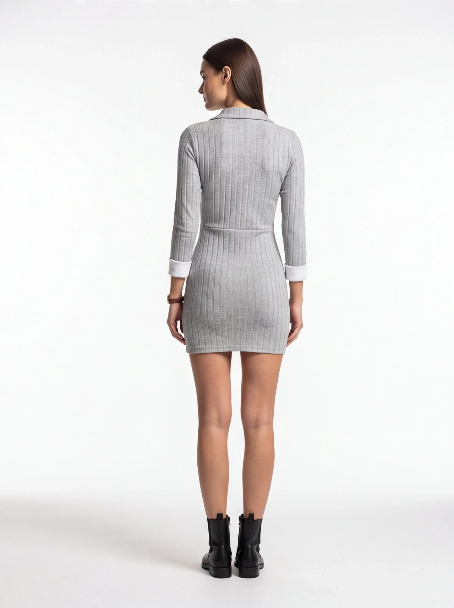 Stylish Ribbed Bodycon Mini Dress with Stretch Fabric and Sleeveless D by Jamota Dresses Casual Dresses