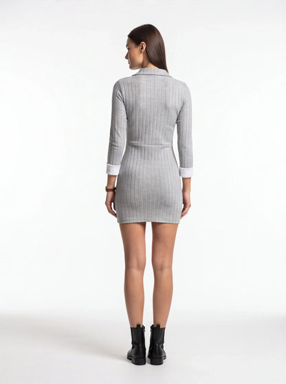 Stylish Ribbed Bodycon Mini Dress with Stretch Fabric and Sleeveless D by Jamota Dresses Casual Dresses