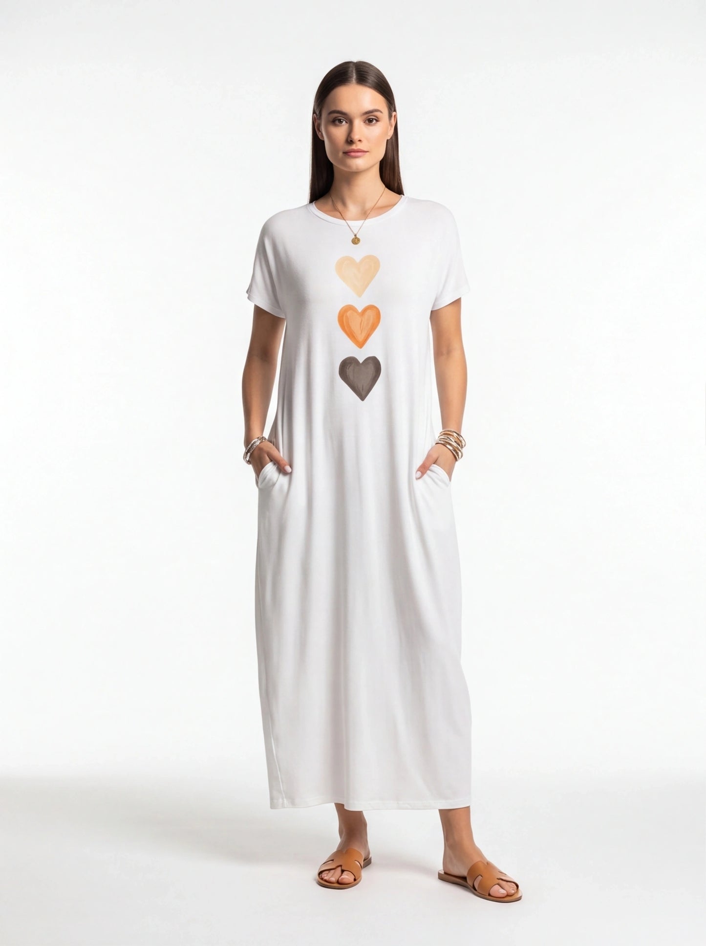 Stylish Relaxed Maxi Dress with Adjustable Straps and Pockets - Jamota