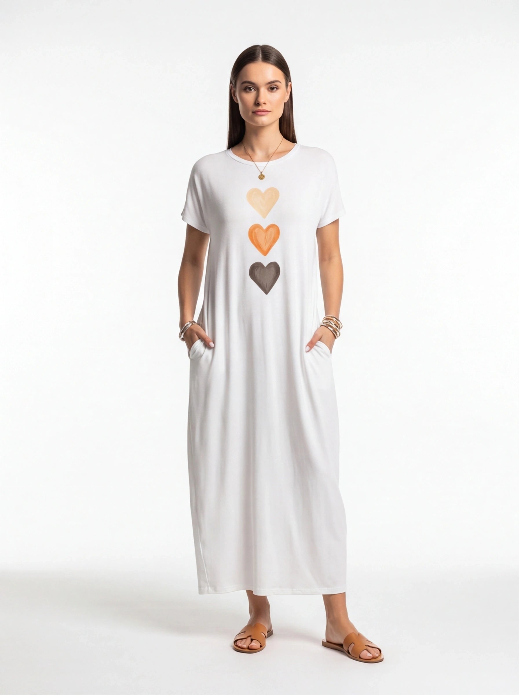 Stylish Relaxed Maxi Dress with Adjustable Straps and Pockets - Jamota