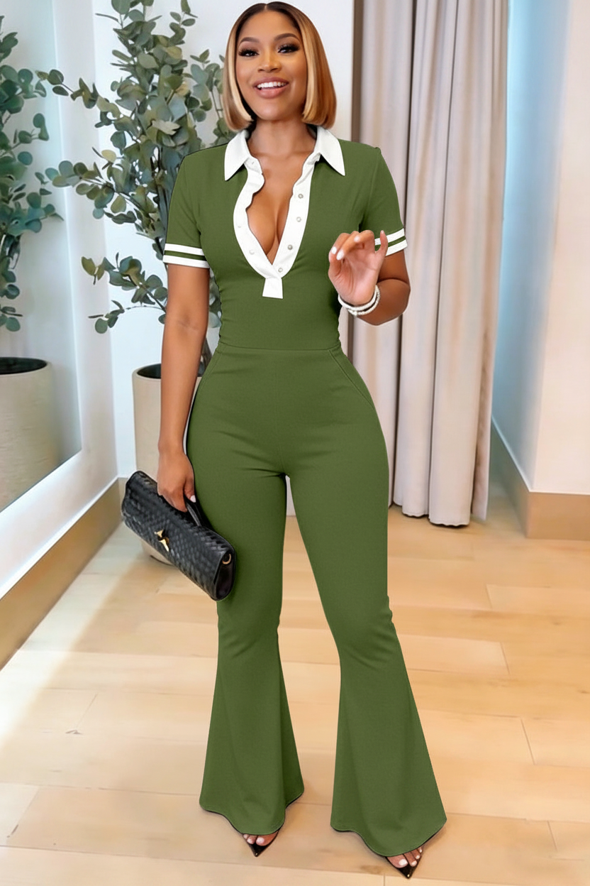 Elegant Flared Leg Jumpsuit for Women | Comfortable Fit & Versatile St by Jamota One-Pieces Women's Jumpsuits