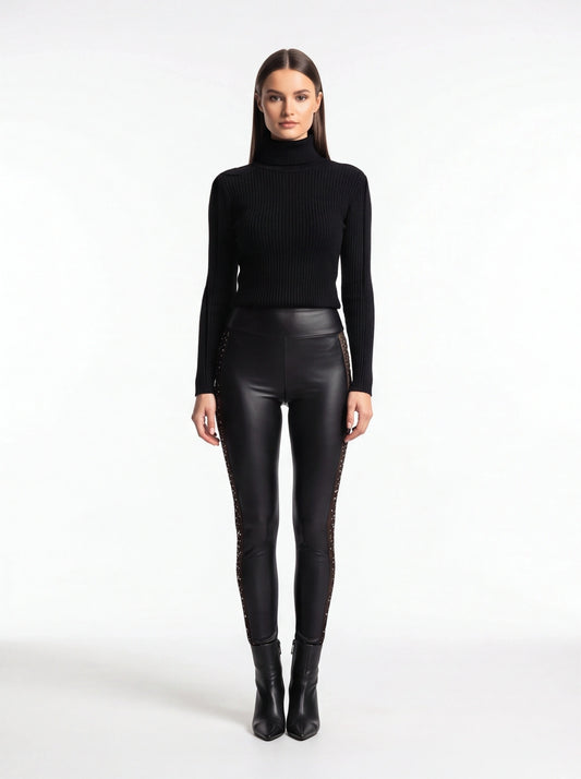 Jamota Chic High Waisted Skinny Pants With Stretch Fabric And Practical Pockets For Everyday Sophistication by Jamota Leggings Skinny Pants