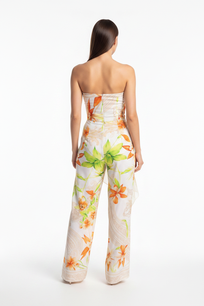 Elegant Tropical Floral Jumpsuit for Women - Lightweight & Comfortable by Jamota One-Pieces Jumpsuits