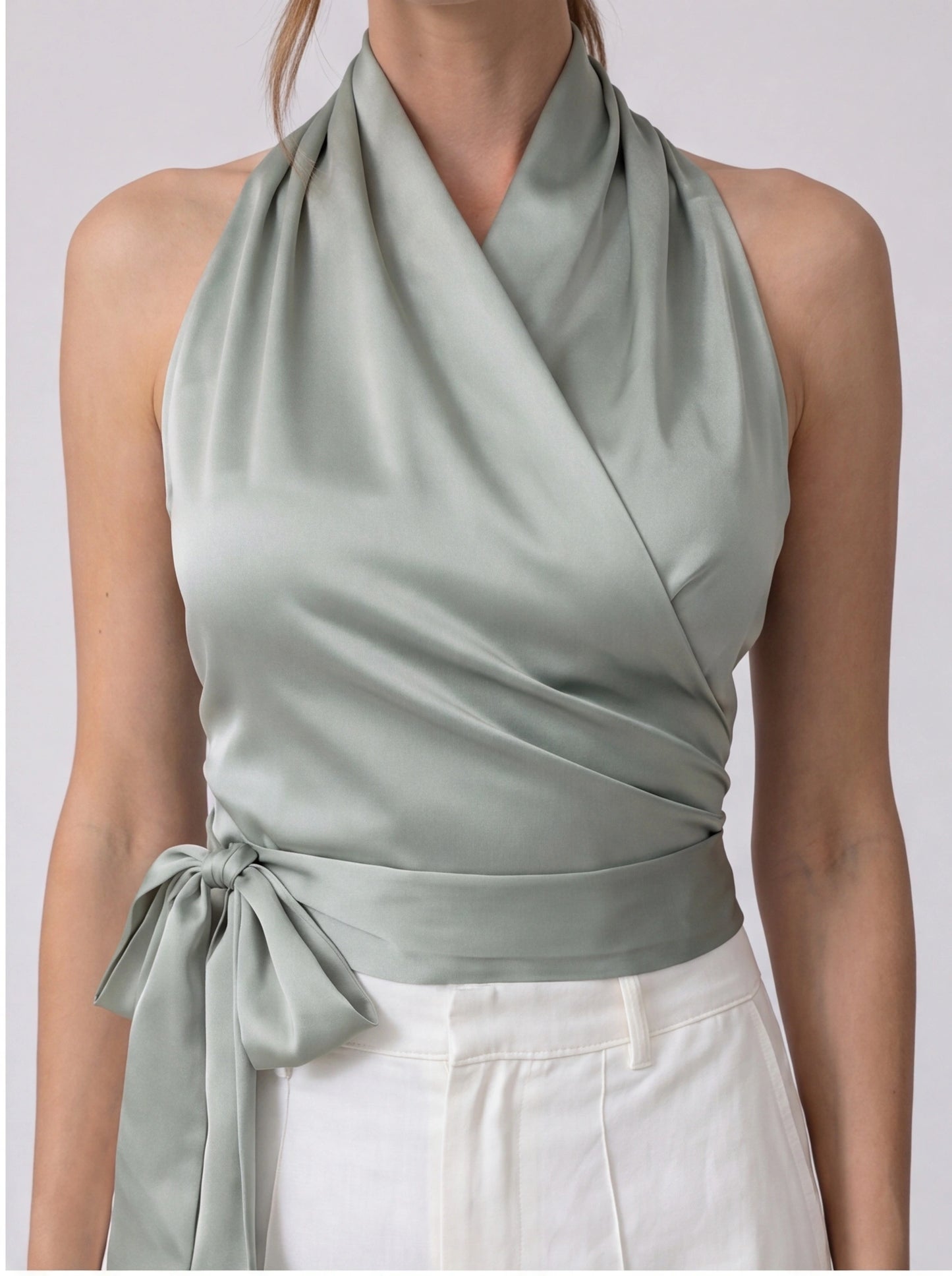 Elegant Minimal Halter Neck Top with Adjustable Straps and Breathable by Jamota Clothing Tops Women's Tops