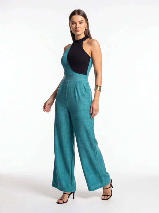 Stylish Colorblock Casual Jumpsuit for Women | Comfortable Fit & Versa by Jamota One-Pieces Jumpsuits