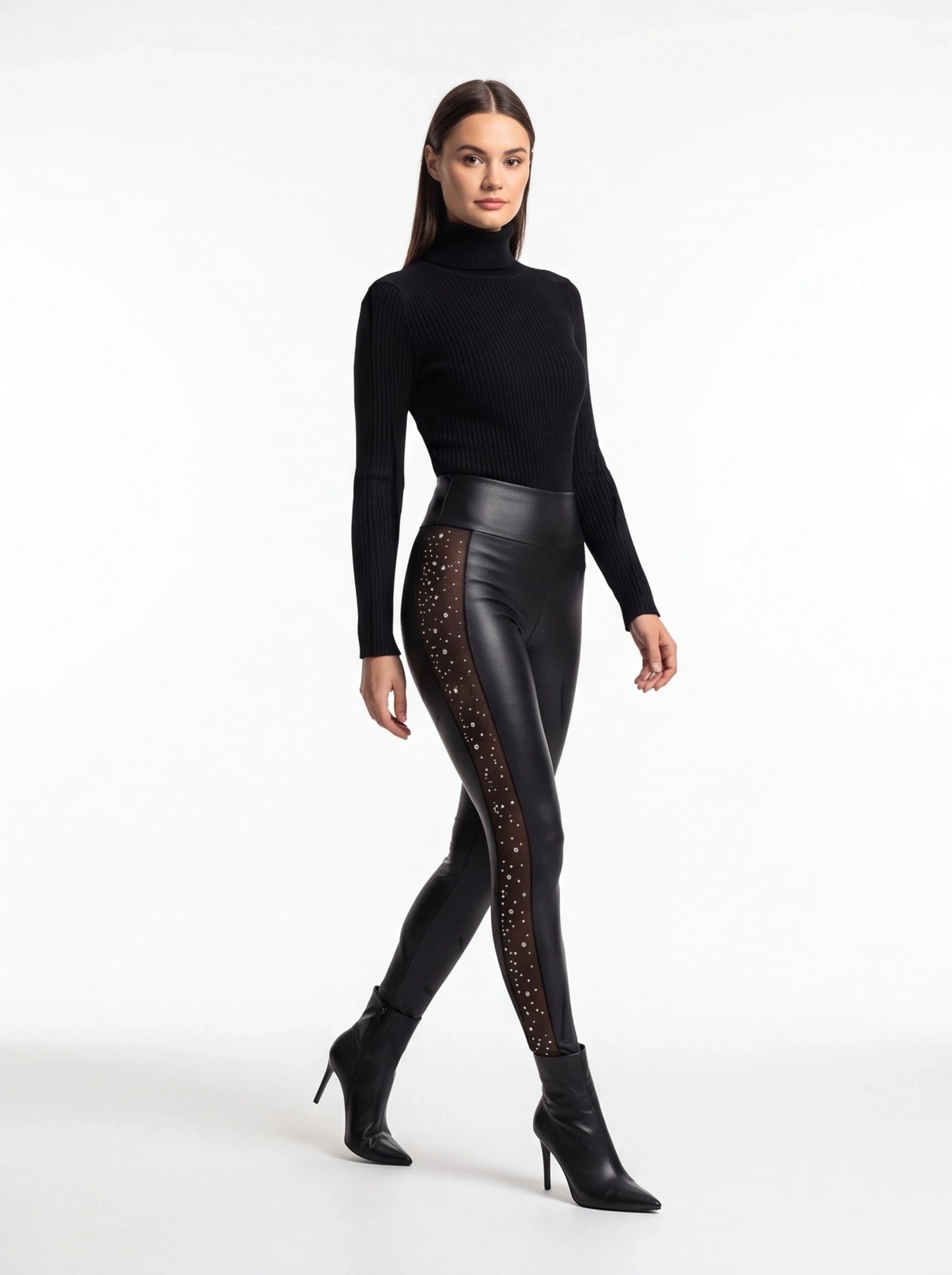 Chic High-Waisted Skinny Pants with Stretch Fabric and Pockets