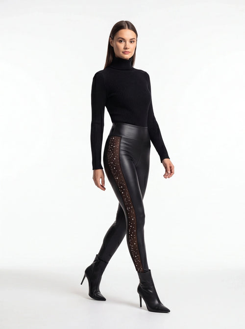 Chic High-Waisted Skinny Pants with Stretch Fabric and Pockets